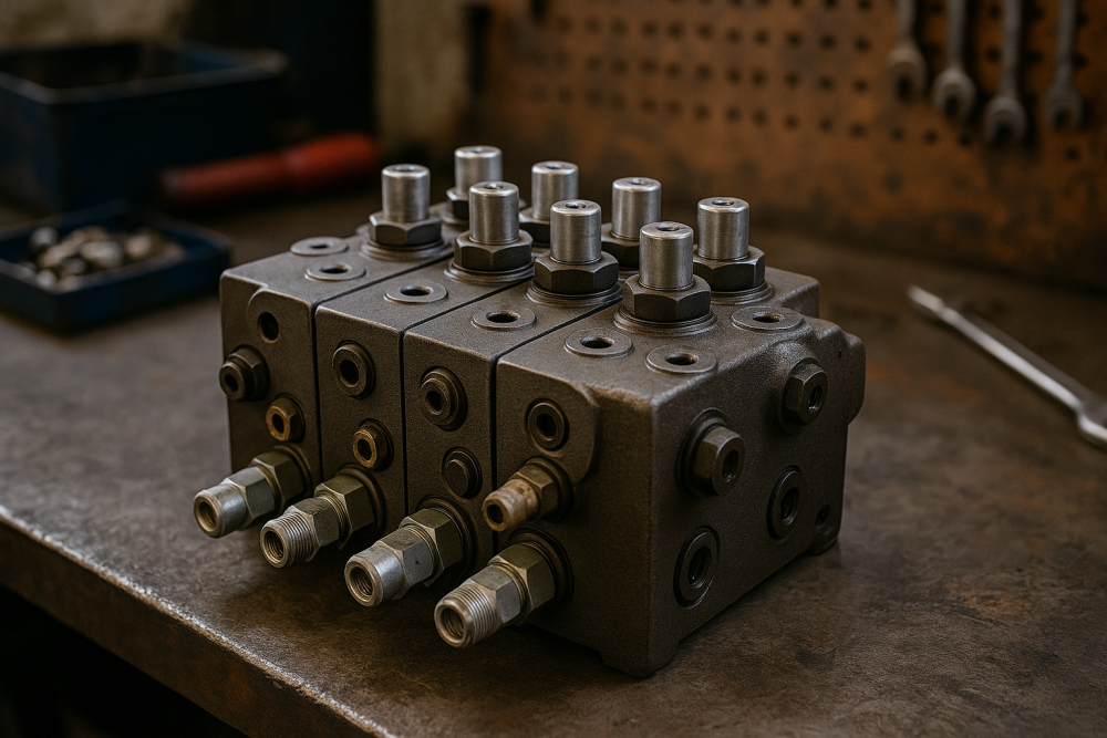Hydraulic valve bank restoration and upgrade with inspection, reconditioning, and performance testing