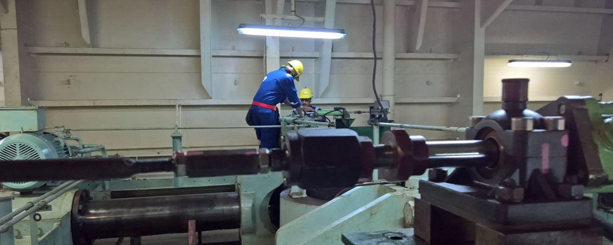 Technicians working on Mitsubishi Steering installation